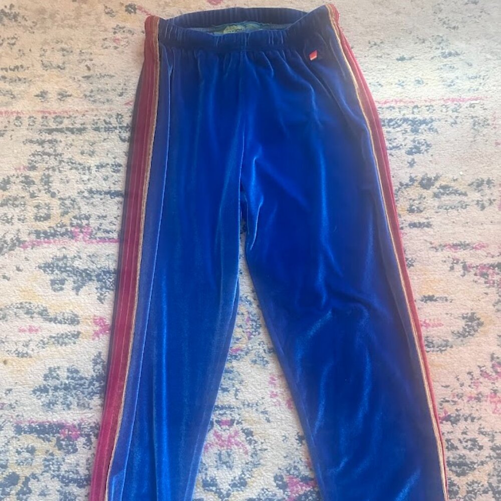 AVIATOR NATION  Women's Classic Velvet Sweatpant - Vintage Blue, Size Small
